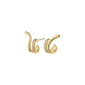 NADINE earrings gold-plated, featuring classic huggie hoops with a trendy ear crawler effect and sparkling Preciosa crystals, perfect for a sophisticated, personalized look.