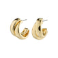 Gold-plated ORIT earrings from Pilgrim, featuring a chunky, curved silhouette and wide design, perfect for enhancing a chic, trendy outfit.