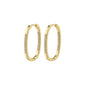 Gold-plated STAR hoops from Pilgrim, featuring an elegant oval shape adorned with Preciosa crystals, offering a stylish and classy touch to any outfit.