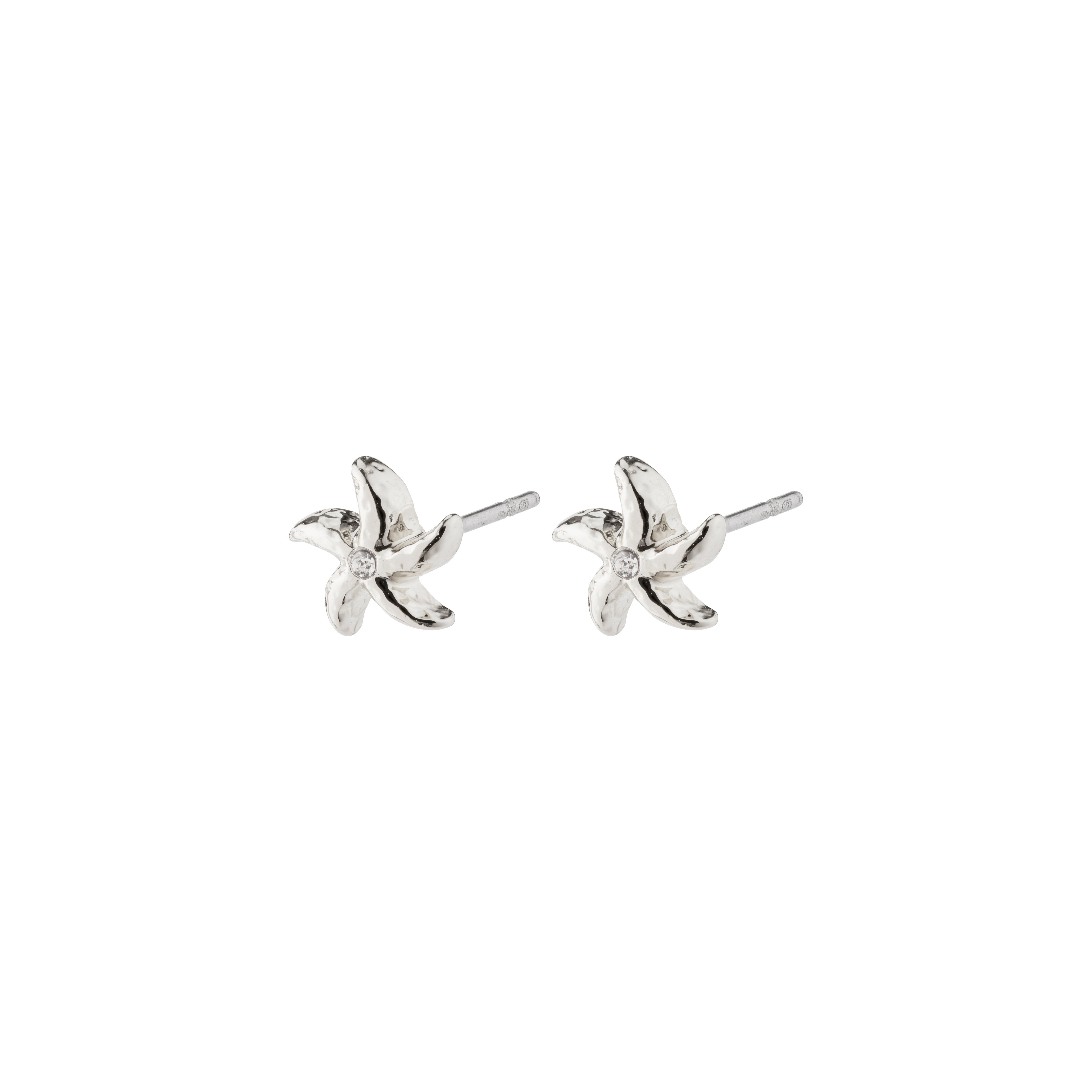 OAKLEY starfish earrings, silver-plated, featuring a delicate ocean-inspired design, perfect for creating a trendy, personalized ear curation look.