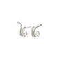 NADINE earrings, silver-plated, feature huggie hoops with a unique ear crawler effect and Preciosa crystals, offering a sophisticated look by Pilgrim.