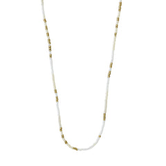 ALISON halsband vit, guldpläterad