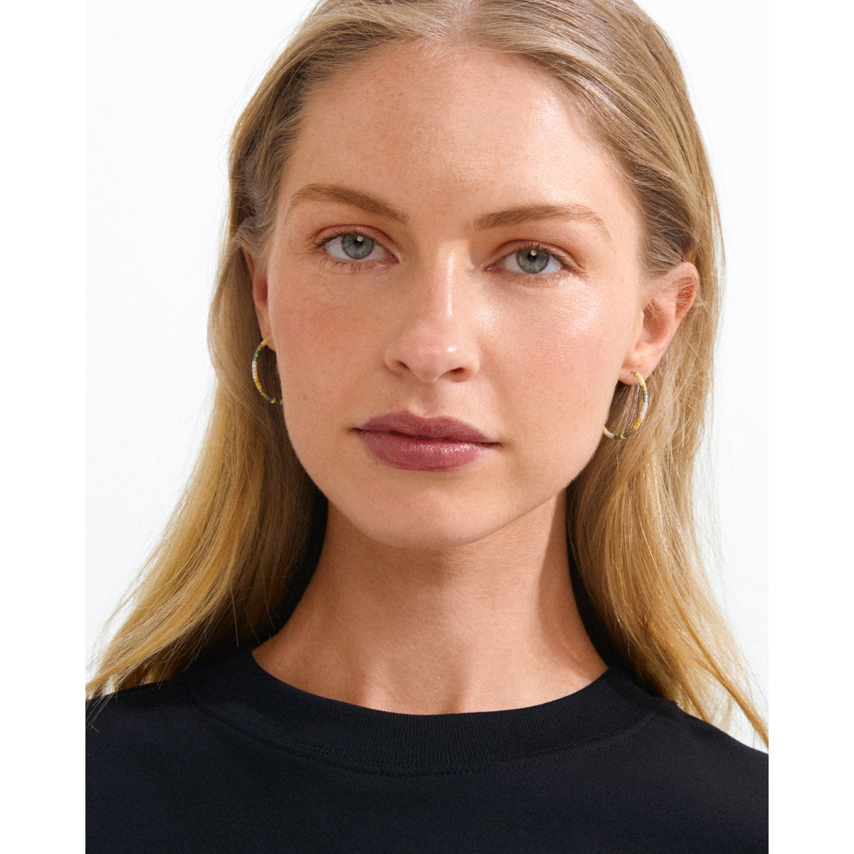ALISON hoop earrings brown/gold-plated