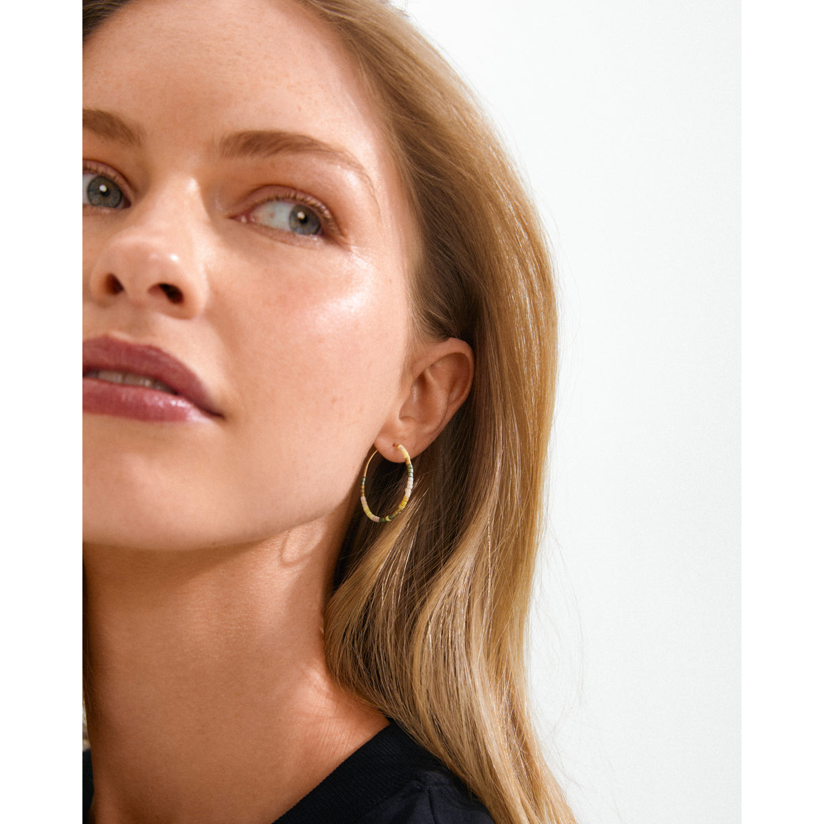 ALISON hoop earrings brown/gold-plated