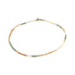 ALISON ankle chain, gold-plated, featuring brown and grey glass beads, offers a bohemian look, ideal for summer adventures and casual styling.