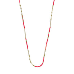 ALISON halsband pink, guldpläterad
