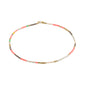 ALISON ankle chain rose, gold-plated, featuring colorful pink and white beads, offering a playful summer vibe. Ideal for day or night events.