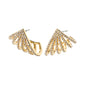 PRISCILLA earrings, gold-plated with shimmering Preciosa crystals, designed to encapsulate the earlobe in a statement-making, sun-inspired style.