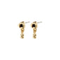 RYPER earrings gold-plated featuring black Agate stone in a teardrop design, reflecting subtle elegance and handcrafted charm, perfect for versatile styling.
