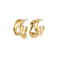 FOTINI gold-plated hoop earrings with organic design, lightweight and transparent. Perfect for daily elegance, crafted from 97% recycled material.