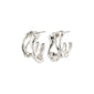 FOTINI hoop earrings silver-plated by Pilgrim, featuring an organic design in lightweight, transparent half hoops crafted from 97% recycled material.