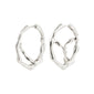 DIDO hoop earrings, silver-plated, with unique organic design and modern twist, featuring an easy click clasp, embodying Pilgrim's stylish and eco-conscious ethos.