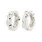 ELLIOT earrings silver-plated, showcasing a wavy hoop design with click clasps, reflecting Pilgrim's expert craftsmanship and natural elegance. Perfect for elevating modern, stylish looks.