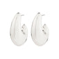 Silver-plated RORY earrings by Pilgrim, chunky oval half-hoops with a vintage vibe, perfect for enhancing any outfit. Made from 97% recycled materials.