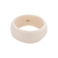 AASE maxi bangle beige, a white bracelet with a gold center, crafted from recycled acrylic, perfect for a chic, minimalist summer style.