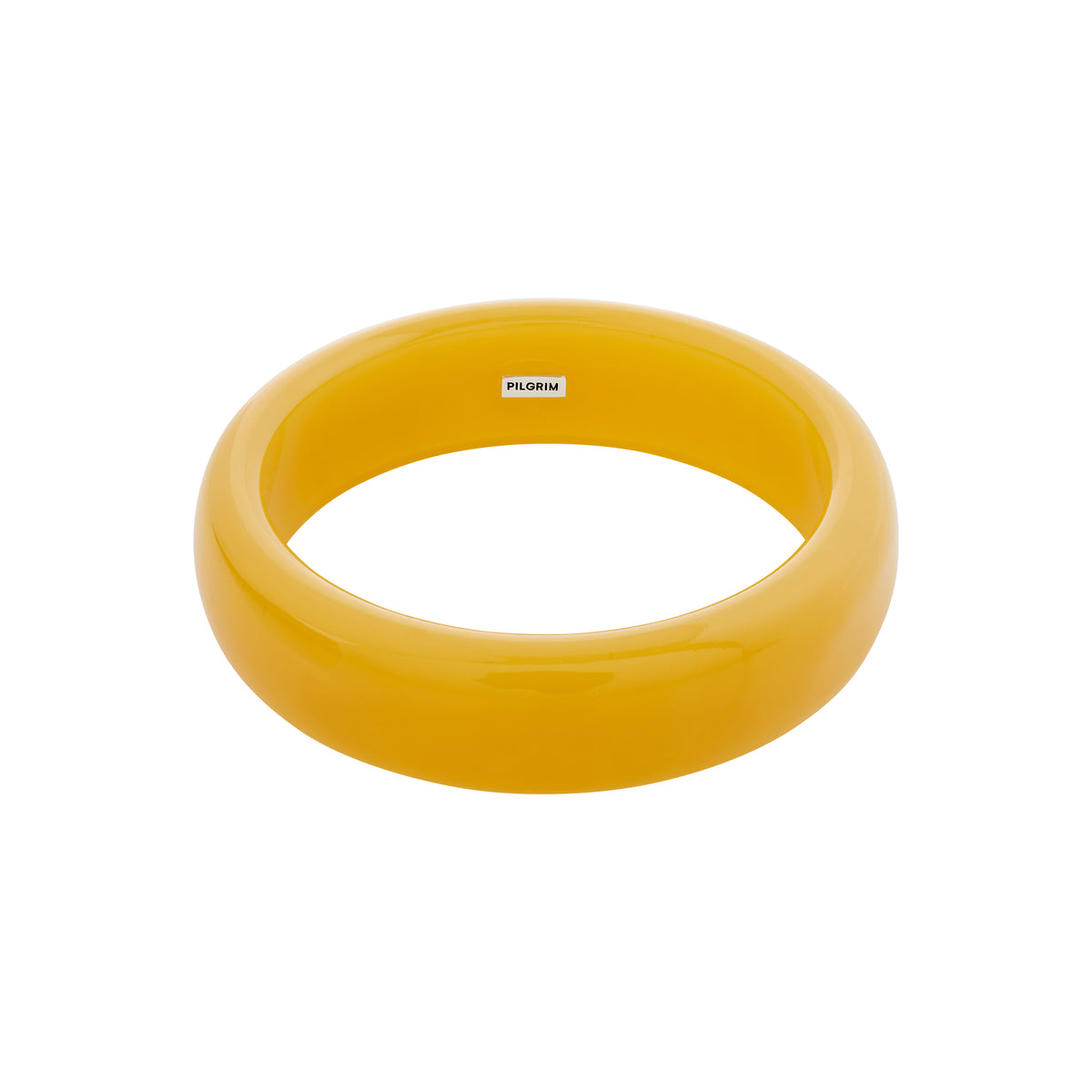 AASE bangle yellow from Pilgrim, a stylish, sunny-toned bracelet perfect for summer, crafted from recycled materials for a chic, minimalist or bold, maximalist look.