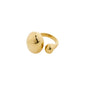 ALVIN ring gold-plated with a chunky bubble dome design, featuring a glossy finish and adjustable fit for a sleek Scandinavian style.