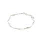 Silver-plated ARIF anklet with elongated organic links, perfect for a boho-chic summer style. Made from 99% recycled material by Pilgrim.