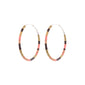 APPOLLONIA earrings silver-plated, featuring delicate hoop design with tube-shaped glass beads, perfect for a relaxed summer style, reflecting Pilgrim's Scandinavian craftsmanship.