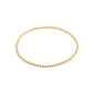 Gold-plated ARASH pearl bracelet by Pilgrim, featuring sleek design with pearl-colored glass beads on durable lycra elastic, perfect for stacking and enhancing any outfit.