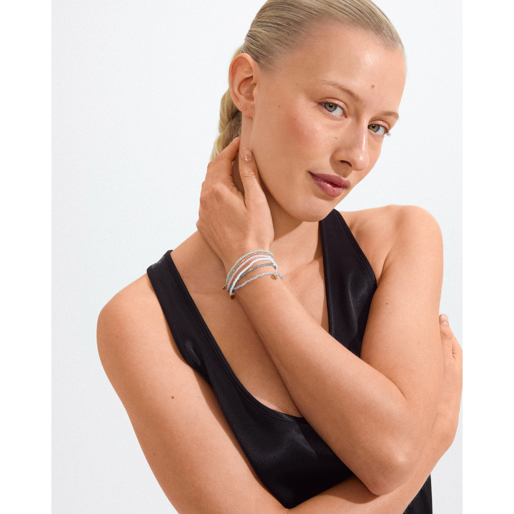 INDIE bracelet white, gold-plated