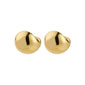 JACE earrings: Gold-plated, polished stud earrings with a smooth, bubble dome design, reflecting a high-shine finish, crafted from 99% recycled materials.