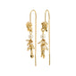 MILO chain earrings gold-plated, featuring molten-textured gold nuggets, pearl clusters, and baroque drops, creating a whimsical, delicate silhouette perfect for a dreamy style.