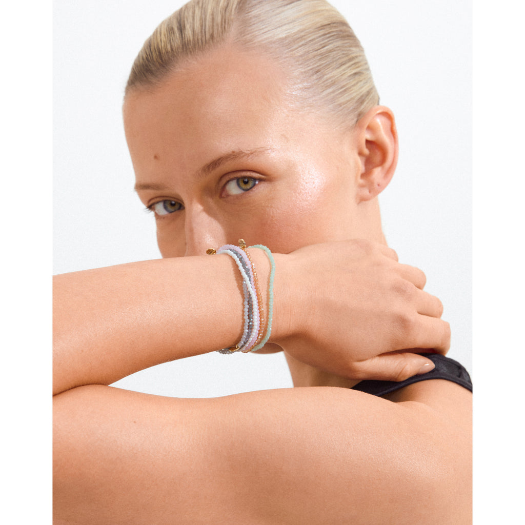 INDIE bracelet grey, gold-plated