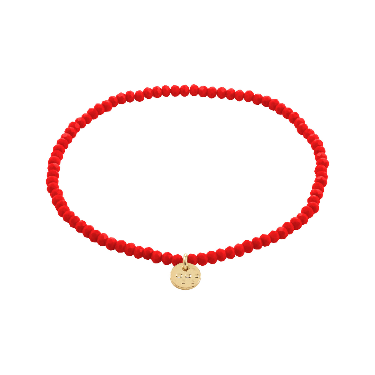 INDIE bracelet features red faceted beads and a gold-plated charm, showcasing Pilgrim's blend of timeless Danish design and trend-focused style.