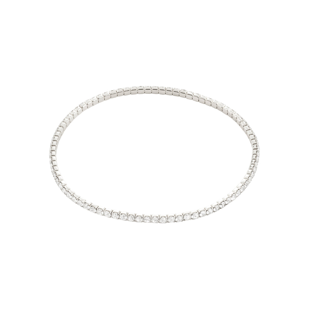 ARASH crystal bracelet, silver-plated, featuring dazzling Preciosa crystals and sleek design, ideal for stacking and enhancing outfits with a touch of glam.