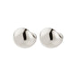 JACE earrings silver-plated, featuring polished, bean-shaped bubble domes, offering a vintage twist for everyday style, crafted from 99% recycled materials by Pilgrim.