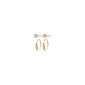 GIONNI earrings 2-in-1 set, gold-plated, featuring simple gold-tone studs with single crystals and curved ear-climbers adorned with five small crystals for versatile styling.