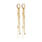 DRUE earrings gold-plated with crystal-studded hoops and layered gold-tone chains, featuring charms for a luxurious, bohemian touch. Perfect for embracing effortless elegance.