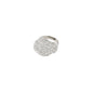 LAEL ring silver-plated with pavé-set Preciosa crystals, dome-shaped for maximum sparkle and glam. Adjustable fit, blending elegance with eco-friendly design.