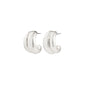MIKO earrings silver-plated, chunky double-ridge half-hoops with a polished finish, offering a sleek, sculptural design for versatile, stylish wear.
