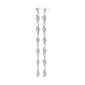Silver-plated BASIL earrings with six linked, leaf-shaped segments adorned with sparkling Preciosa crystals, creating a luxurious, chandelier-style statement piece.