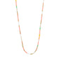 ALISON necklace multi: Gold-plated necklace with pastel and metallic seed beads in a continuous loop, embodying vibrant festival energy and playful summer style.