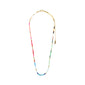 ALISON necklace multi, gold-plated with vibrant tube-shaped beads and gold-tone spacers, featuring a lobster-claw clasp and extender chain, exudes playful, festival-ready charm.