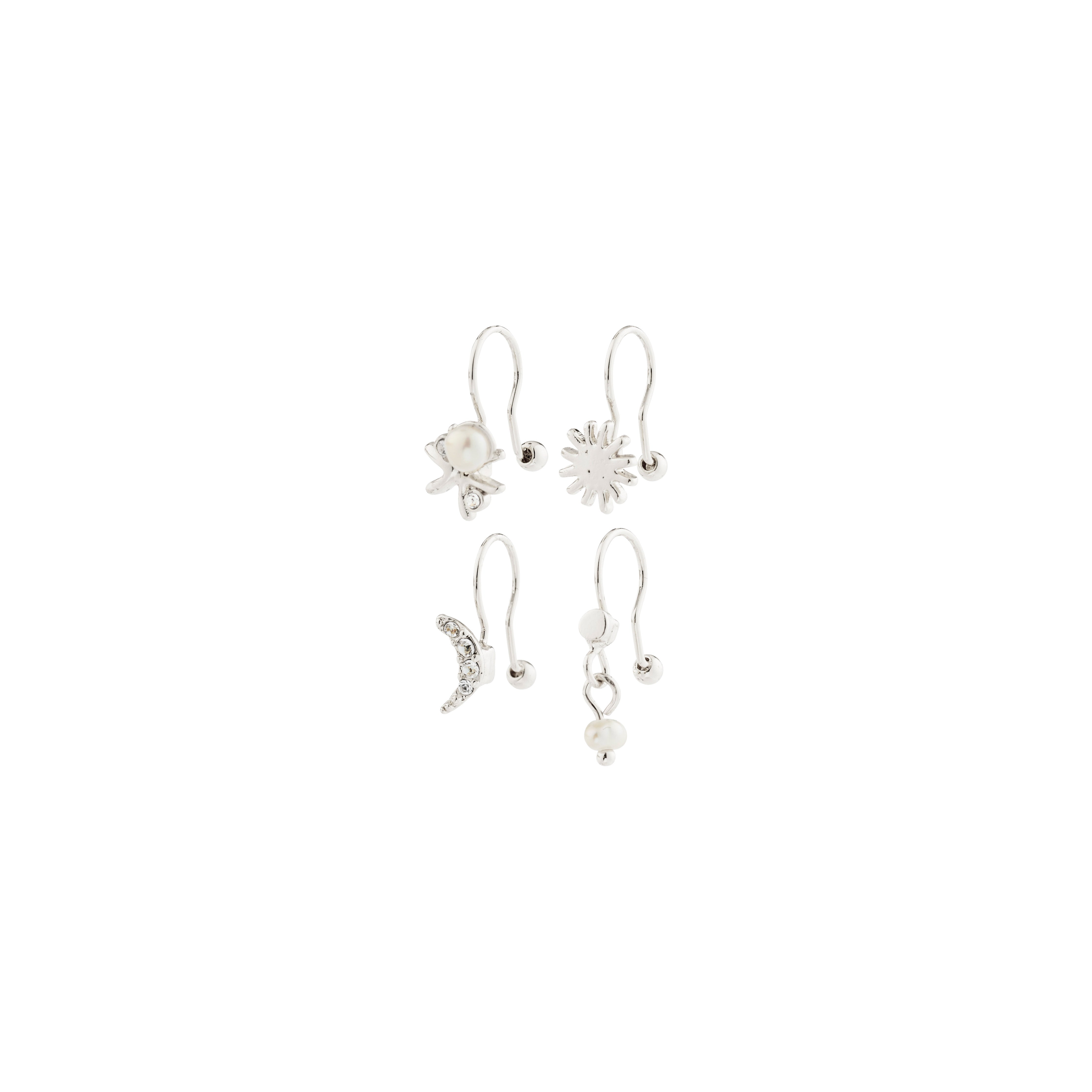 EVON ear cuff 4-in-1 set, silver-plated