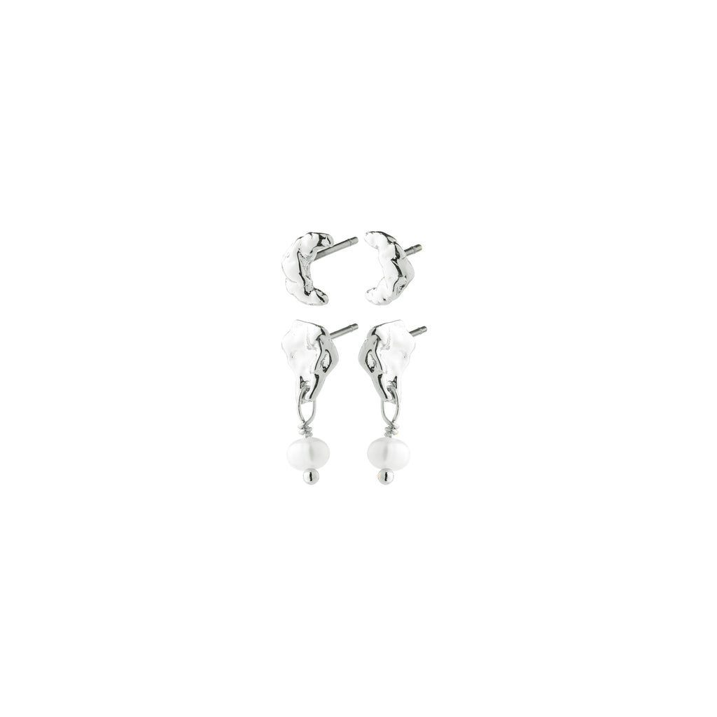 ORYTH Ohrringe 2-in-1 Set, versilbert