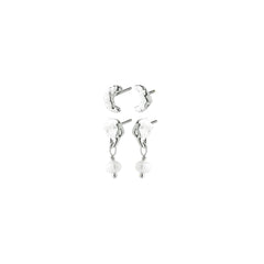 ORYTH Ohrringe 2-in-1 Set, versilbert