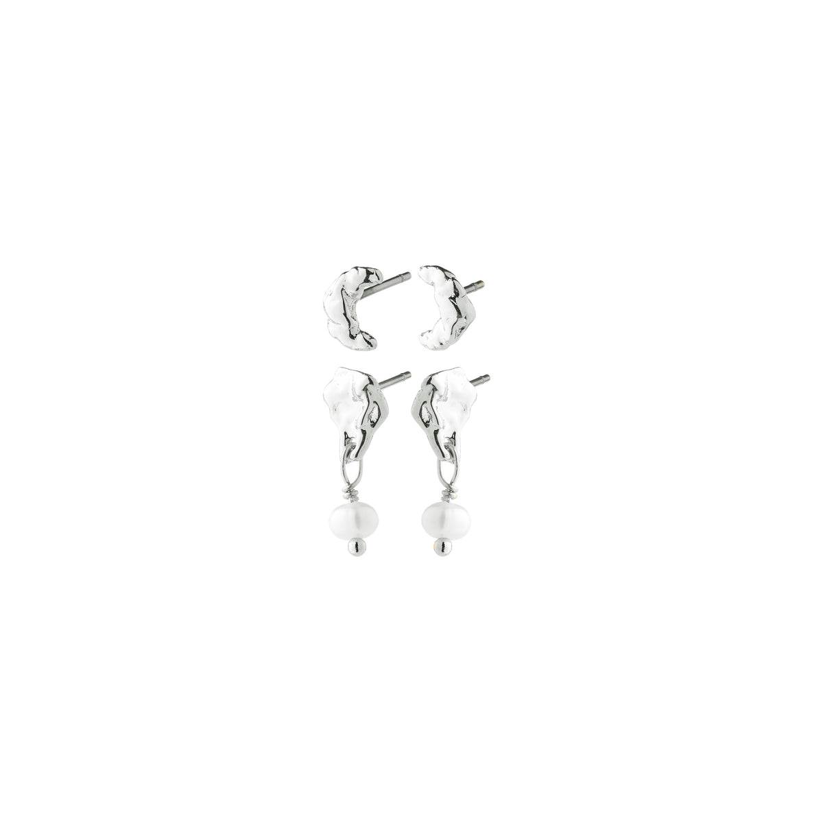 ORYTH Ohrringe 2-in-1 Set, versilbert