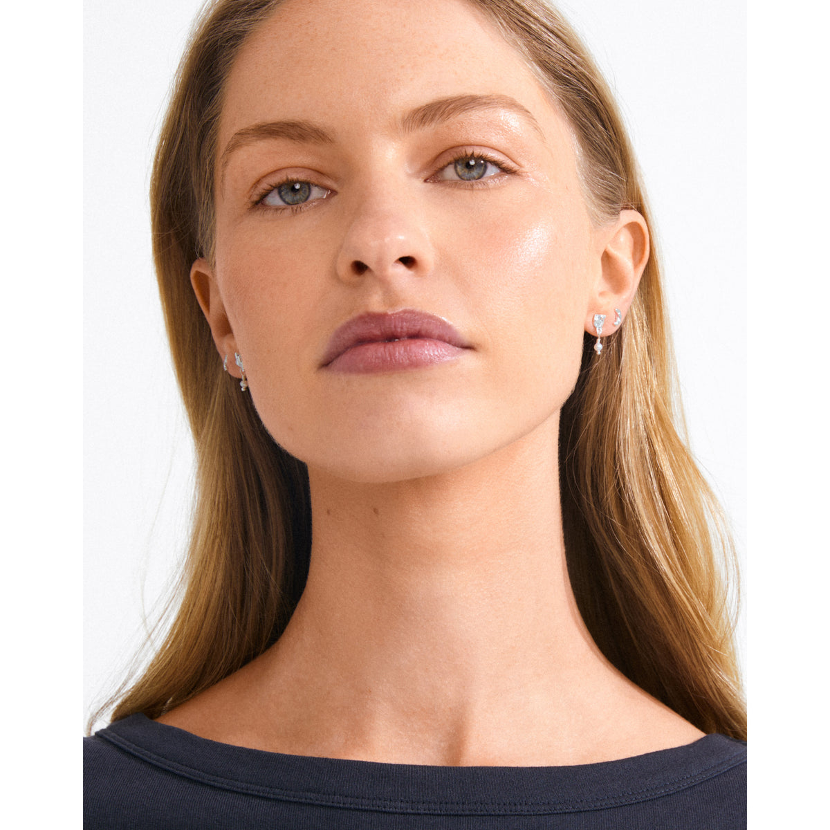 ORYTH Ohrringe 2-in-1 Set, versilbert