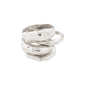 ASHER rings 4-in-one silver-plated set, featuring unique wavy designs for a stylish stacked look, crafted from 99% recycled materials, adjustable to sizes 51-55.