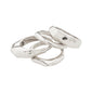 ASHER rings 4-in-one set silver-plated, showcasing a stack of wavy, adjustable silver rings with a shiny, handcrafted look, perfect for mix 'n' match styling.