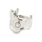 GIA crystal ring, silver-plated, featuring organic design and Preciosa crystal, emphasizing Nordic heritage and individuality. Adjustable size, crafted from 98% recycled material.