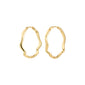 LARKIN earrings gold-plated, featuring wavy, irregular hoops with latch-back closure, offer a minimalist yet stylish design, perfect for both everyday wear and special occasions.