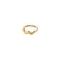 Gold-tone LARKIN ring by Pilgrim, featuring a wavy, open-ended band with PILGRIM stamped inside, reflecting minimalist elegance and understated luxury.