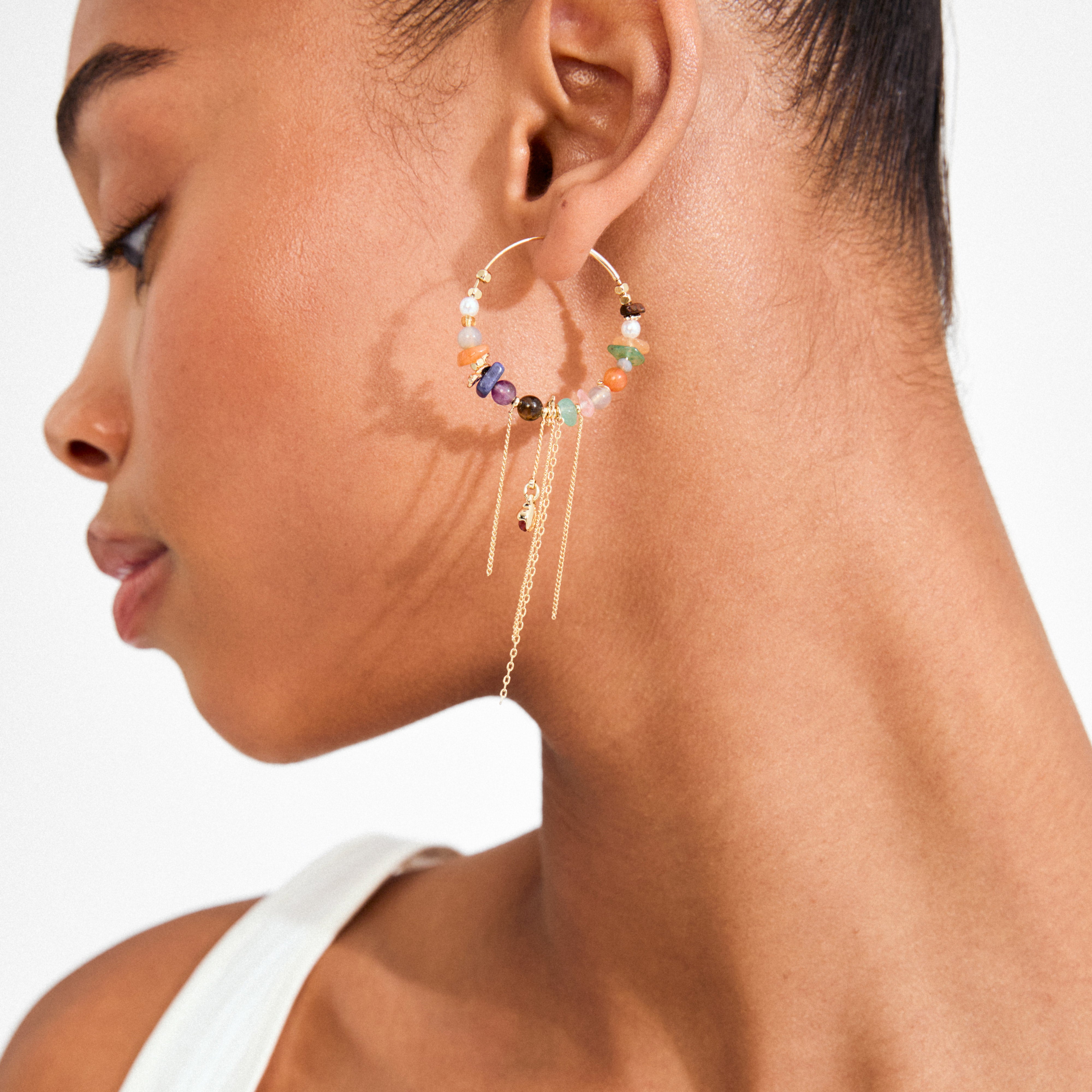 IRIS øreringe guldbelagt/multi