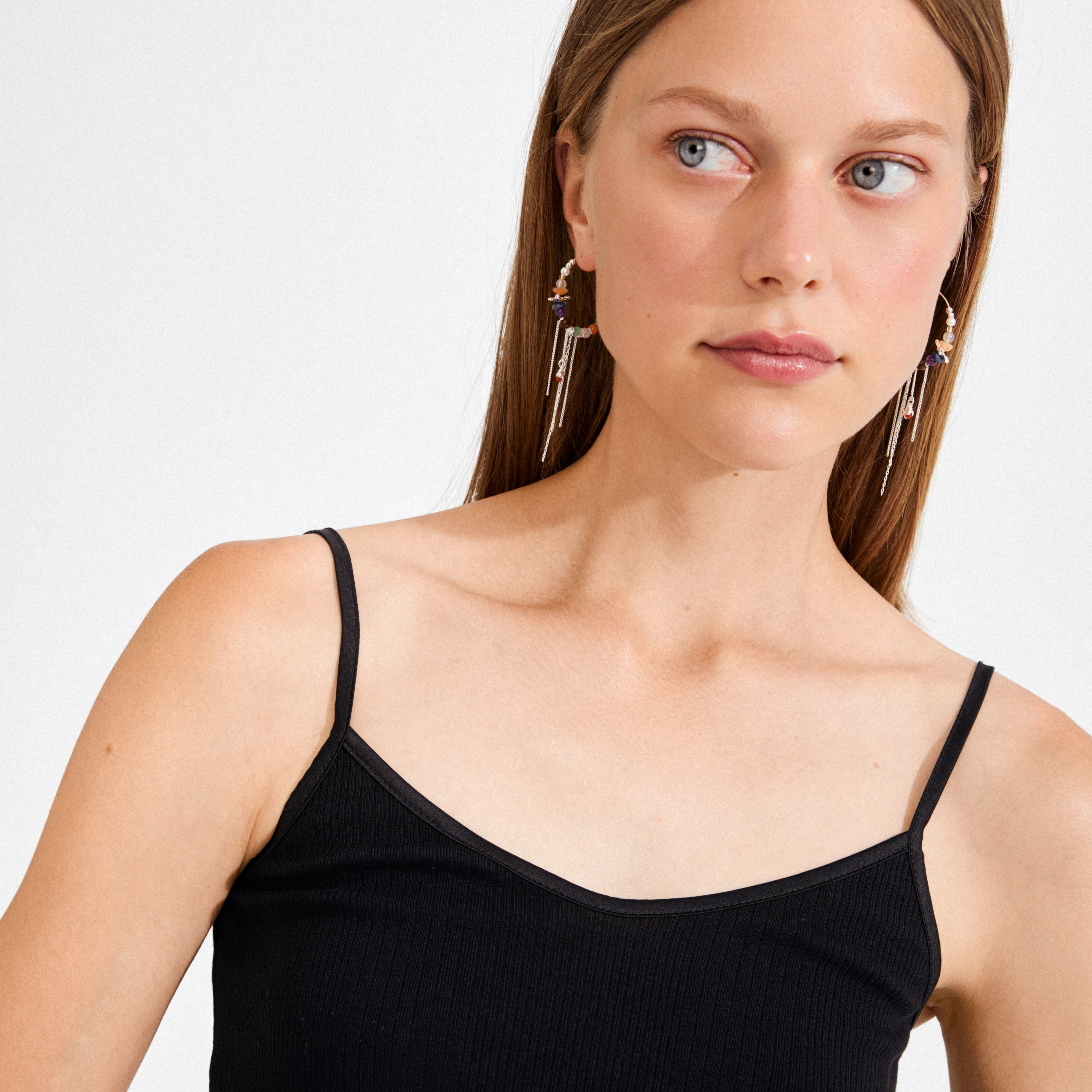 IRIS øreringe sølvbelagt/multi